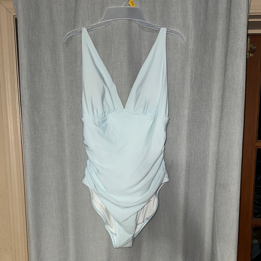 Women’s LARGE Light Blue One Piece Swimsuit